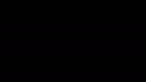 Witte lijn Champagne fles pictogram geïsoleerd op zwarte achtergrond. 4K Video motion grafische animatie — Stockvideo