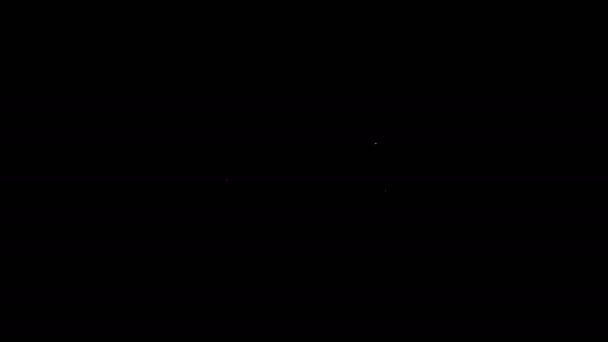 Vit linje Amour symbol med hjärta och pil ikon isolerad på svart bakgrund. Kärlekstecken. Alla hjärtans dag symbol. 4K Video motion grafisk animation — Stockvideo