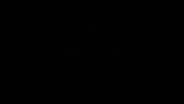 Biała linia Christmas Angel ikona izolowane na czarnym tle. 4K Animacja graficzna ruchu wideo — Wideo stockowe