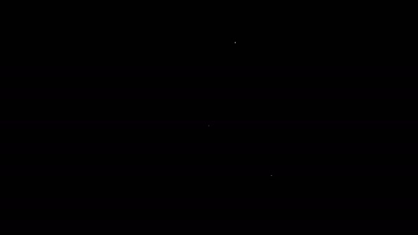 Weiße Linie Grab mit Grabstein-Symbol isoliert auf schwarzem Hintergrund. 4K Video Motion Grafik Animation — Stockvideo