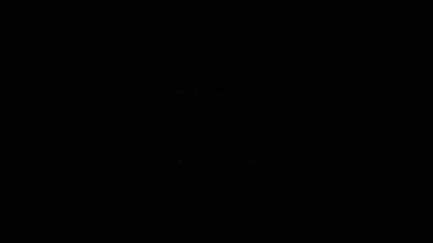 Beyaz çizgi metalik tırnak simgesi siyah arkaplanda izole edilmiş. 4K Video hareketli grafik canlandırması — Stok video