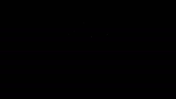 Línea blanca Icono de martillo aislado sobre fondo negro. Herramienta para reparación. Animación gráfica de vídeo 4K — Vídeos de Stock