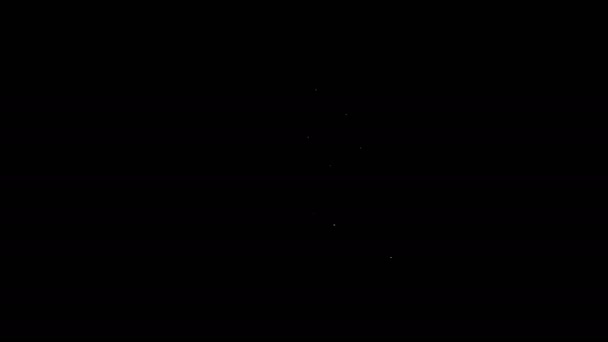 Біла лінія Могила з іконою надгробку, ізольованою на чорному тлі. 4K Відеографічна анімація — стокове відео