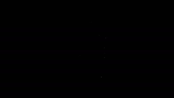 Witte lijn Begrafenisurn pictogram geïsoleerd op zwarte achtergrond. Crematie en begrafenis containers, columbarium vazen, potten en potten met as. 4K Video motion grafische animatie — Stockvideo