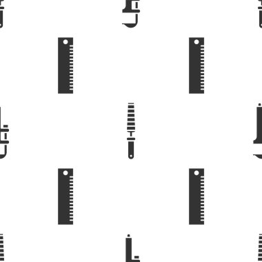 Calliper 'ı, kalibreleri ve ölçekleri ayarlayın, tahta ve cetvel için keski aracını pürüzsüz kalıba sokun. Vektör.