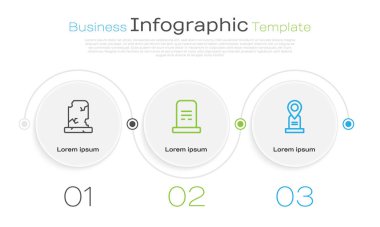 Mezar taşı, Mezar ve Konum ile Eski Mezar 'ı ayarlayın. Ticari bilgi şablonu. Vektör.