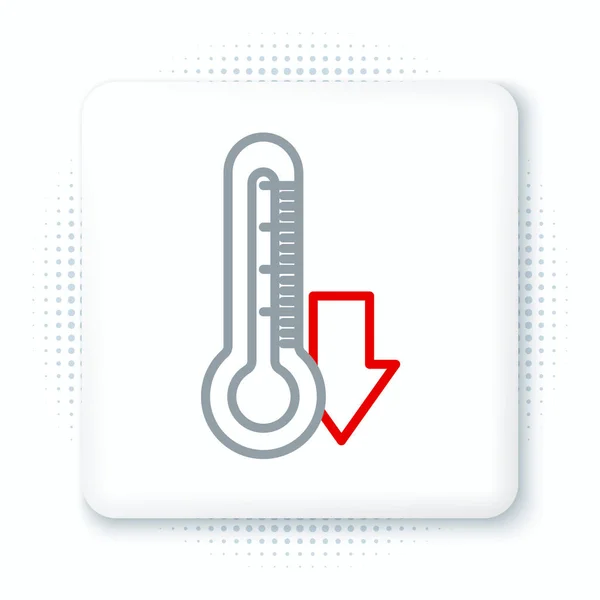Icône Thermomètre Ligne Isolée Sur Fond Blanc Concept Contour Coloré — Image vectorielle
