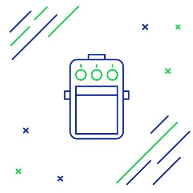 Gitar pedalı simgesi beyaz arkaplanda izole edildi. Müzik aletleri. Renkli taslak konsepti. Vektör.