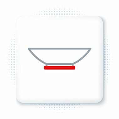 Çizgi Bowl simgesi beyaz arkaplanda izole edildi. Renkli taslak konsepti. Vektör.