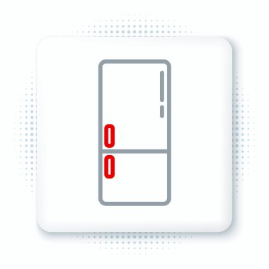 Buzdolabı simgesi beyaz arkaplanda izole edildi. Buzdolabı buzdolabı. Ev aletleri ve aletler. Renkli taslak konsepti. Vektör.