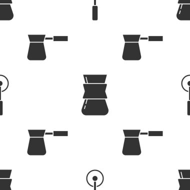 Pizza bıçağı, Türk kahvesi ve Türk kahvesi hazır olsun. Vektör.