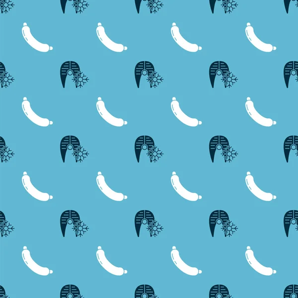 Taze donmuş balık bifteği ve sosisi pürüzsüz kalıba sokun. Vektör.