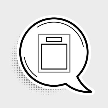 Gri arkaplanda boş çizgi formu simgesi izole edildi. Dosya simgesi. Kontrol listesi simgesi. İş konsepti. Renkli taslak konsepti. Vektör.