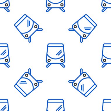 Tramvay ve demiryolu ikonu beyaz arka planda izole edilmiş. Toplu taşıma sembolü. Renkli taslak konsepti. Vektör.