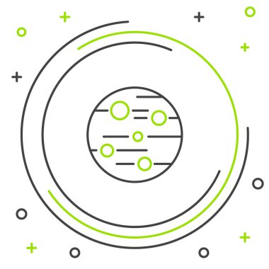 Mars Gezegeni çizgi simgesi beyaz arkaplanda izole edildi. Renkli taslak konsepti. Vektör.