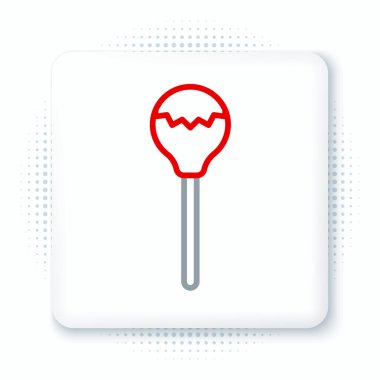 Line Lolipop simgesi beyaz arkaplanda izole edildi. Yemek, lezzetli bir sembol. Renkli taslak konsepti. Vektör.