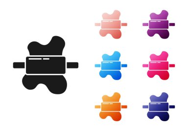 Beyaz arka planda izole edilmiş hamur ikonu üzerinde siyah yuvarlanan pin. Simgeleri renklendirin. Vektör.