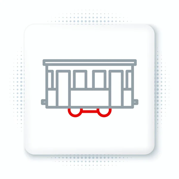 Линия Старый Город Трамвай Значок Изолирован Белом Фоне Символ Общественного — стоковый вектор