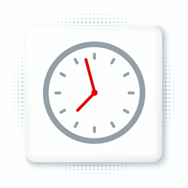 Ícone Relógio Linha Isolado Fundo Branco Símbolo Temporal Conceito Esboço — Vetor de Stock