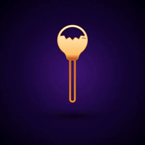 Gold Lollipop Εικονίδιο Απομονώνονται Μαύρο Φόντο Φαγητό Νόστιμο Σύμβολο Διάνυσμα — Διανυσματικό Αρχείο