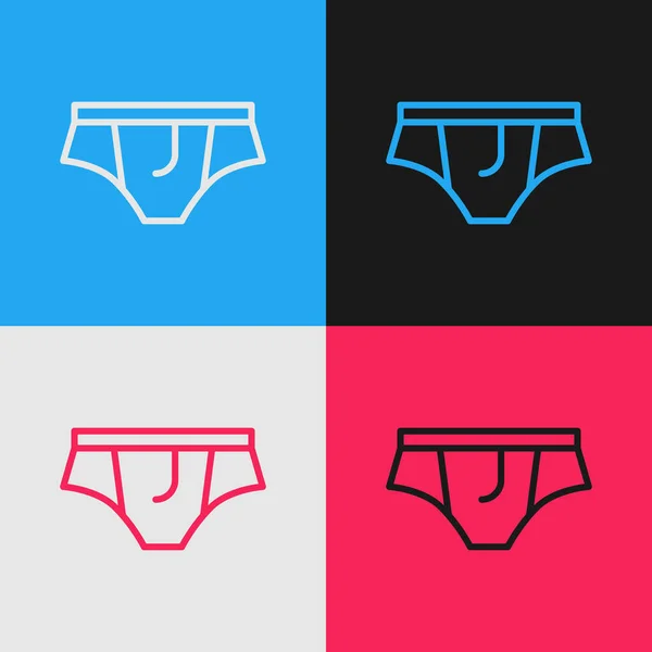 Pop Art Γραμμή Underwear Εικονίδιο Απομονώνονται Φόντο Χρώμα Εικονογράφηση Διανύσματος — Διανυσματικό Αρχείο