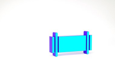 Turkuaz Sanayi Metalik Boru Simgesi beyaz arka planda izole edildi. Minimalizm kavramı. 3d illüstrasyon 3B canlandırma