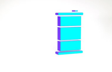 Turkuaz fıçı yağı ikonu beyaz arka planda izole edildi. Minimalizm kavramı. 3d illüstrasyon 3B canlandırma