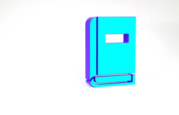 Turquoise Instrukcja obsługi ikona izolowane na białym tle. Podręcznik użytkownika. Znak instruktażu. Przed użyciem należy przeczytać. Koncepcja minimalizmu. Ilustracja 3D 3D renderowania — Zdjęcie stockowe