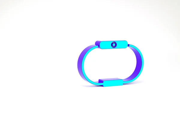 Turquoise Smartwatch εικονίδιο απομονώνονται σε λευκό φόντο. Μινιμαλιστική έννοια. 3d απεικόνιση 3D καθιστούν — Φωτογραφία Αρχείου