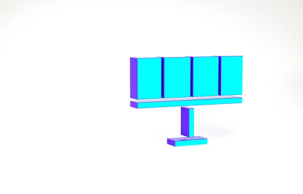 Turkusowa ikona panelu energii słonecznej izolowana na białym tle. Koncepcja minimalizmu. Ilustracja 3D 3D renderowania — Zdjęcie stockowe