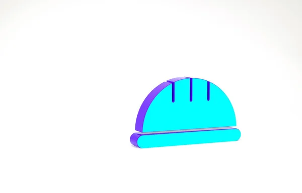 Turquoise icône casque de sécurité travailleur isolé sur fond blanc. Concept de minimalisme. Illustration 3D rendu 3D — Photo