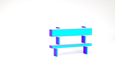 Turkuaz Benç simgesi beyaz arkaplanda izole edildi. Minimalizm kavramı. 3d illüstrasyon 3B canlandırma