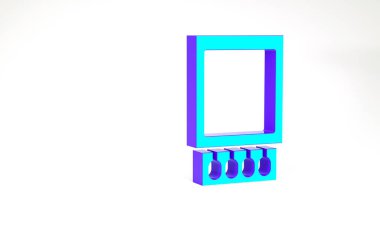 Turkuaz kibrit kutusu ve beyaz arkaplanda izole edilmiş kibrit kutusu. Minimalizm kavramı. 3d illüstrasyon 3B canlandırma