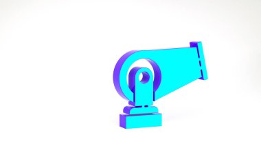 Turkuaz Top simgesi beyaz arkaplanda izole edildi. Minimalizm kavramı. 3d illüstrasyon 3B canlandırma