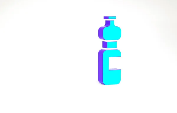 Turquesa Icono de botella de agua aislado sobre fondo blanco. Signo de bebida de soda aqua. Concepto minimalista. 3D ilustración 3D render —  Fotos de Stock