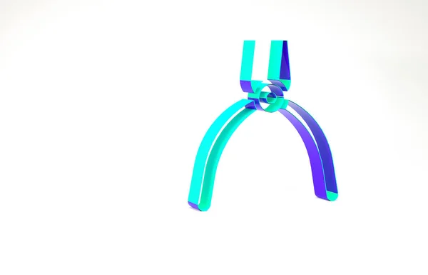 Ікона інструменту Turquoise Pliers ізольована на білому тлі. Плеєри працюють на промисловому механічному сантехніці. Концепція мінімалізму. 3D-рендеринг — стокове фото