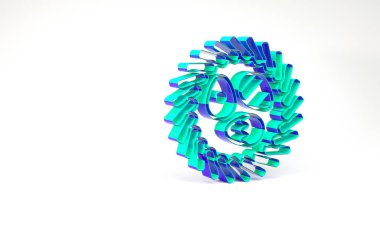 Beyaz arka planda izole edilmiş bir hasır yuva ikonunda turkuaz Paskalya yumurtası. Mutlu Paskalyalar. Minimalizm kavramı. 3d illüstrasyon 3B canlandırma