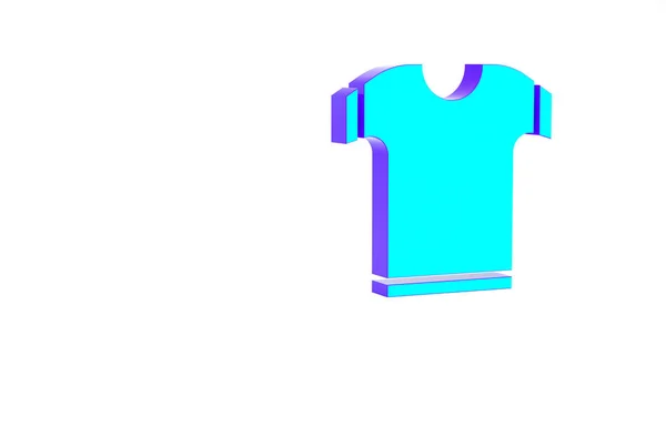 Camiseta de color turquesa icono aislado sobre fondo blanco. Concepto minimalista. 3D ilustración 3D render — Foto de Stock