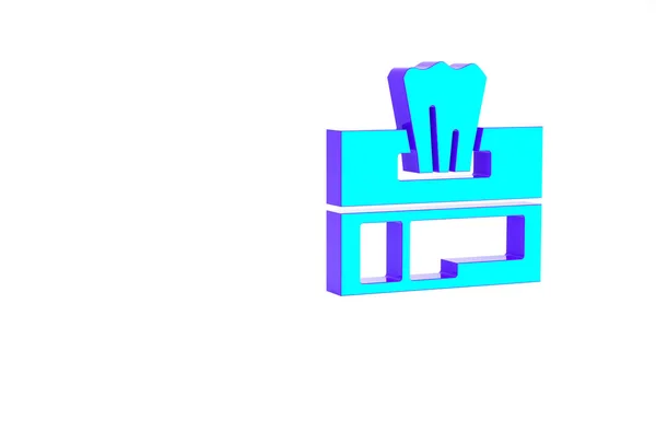 Turchese Wet pulire icona pacchetto isolato su sfondo bianco. Concetto minimalista. Illustrazione 3d rendering 3D — Foto Stock