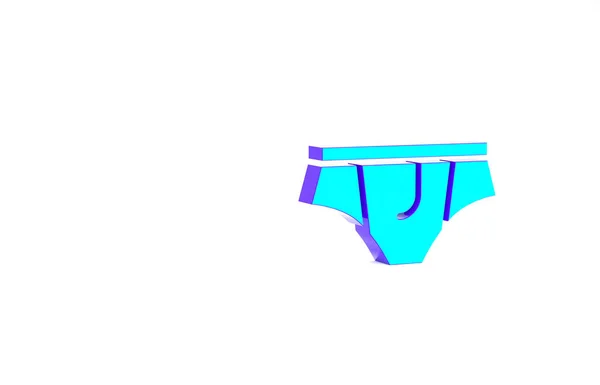 Tyrkysová ikona spodního prádla izolovaná na bílém pozadí. Minimalismus. 3D ilustrace 3D vykreslení — Stock fotografie