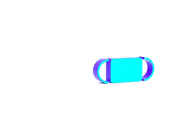 Turquoise Medyczna ikona maski ochronnej izolowana na białym tle. Koncepcja minimalizmu. Ilustracja 3D 3D renderowania — Zdjęcie stockowe