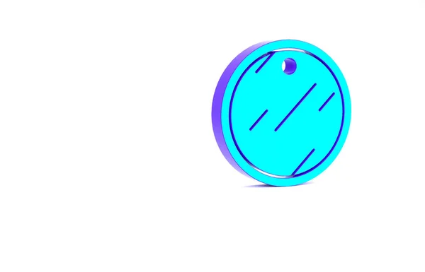 Icona del tagliere turchese isolata su sfondo bianco. Simbolo del tagliere. Concetto minimalista. Illustrazione 3d rendering 3D — Foto Stock