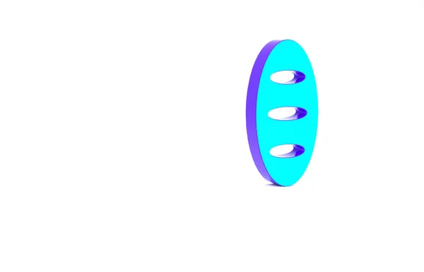 Icône pain turquoise isolée sur fond blanc. Concept de minimalisme. Illustration 3D rendu 3D — Photo
