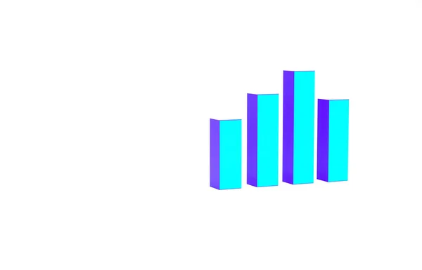 ターコイズ音楽イコライザーアイコンは白い背景に隔離されています。音波だ。オーディオデジタルイコライザー技術、コンソールパネル、パルス音楽。最小限の概念。3Dイラスト3Dレンダリング — ストック写真