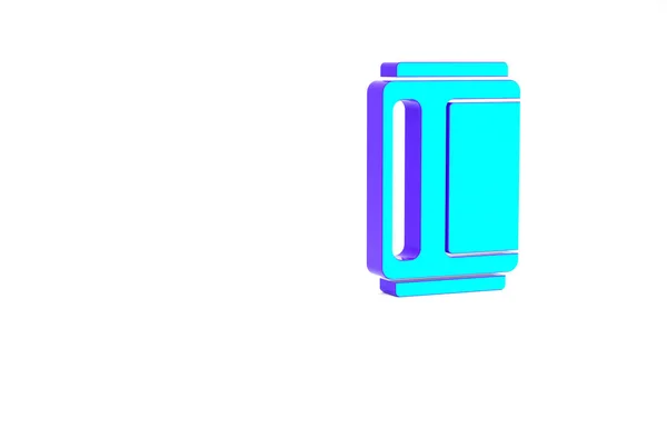 Türkises Bier kann isoliert auf weißem Hintergrund getrunken werden. Minimalismus-Konzept. 3D Illustration 3D Renderer — Stockfoto