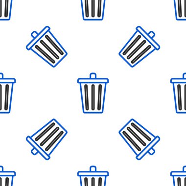 Çöp kutusu simgesi beyaz arkaplanda izole edilmiş. Çöp kutusu tabelası. Sepet simgesini geri dönüştür. Ofis çöpü ikonu. Renkli taslak konsepti. Vektör.