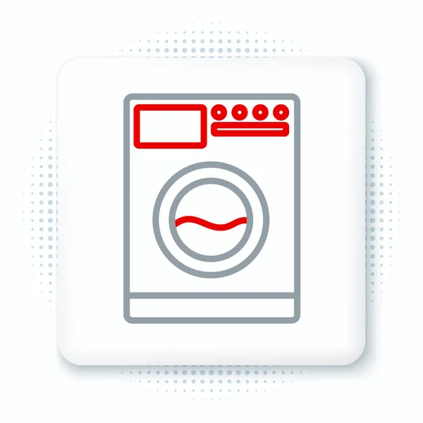 Line Washer Icon Isolated White Background Washing Machine Icon Clothes — Stock Vector