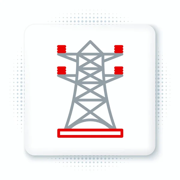 Line Electric Toren Gebruikt Een Overhead Power Line Icoon Geïsoleerd — Stockvector