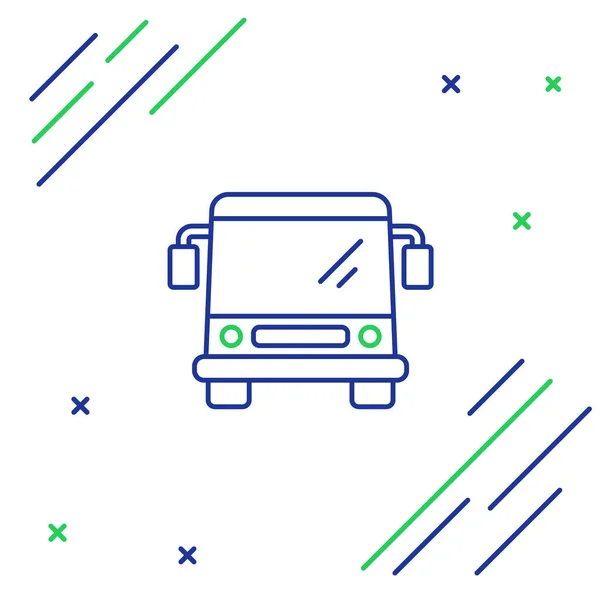 线路总线图标隔离在白色背景上 运输概念 巴士旅游交通标志 旅游或公共交通工具的标志 五彩缤纷的概念 — 图库矢量图片