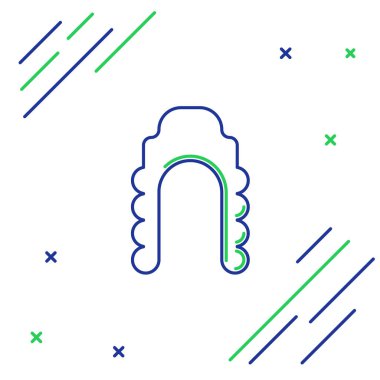 Hakim peruk simgesi beyaz arka planda izole edildi. Ortaçağ tarzı antika. Renkli taslak konsepti. Vektör.